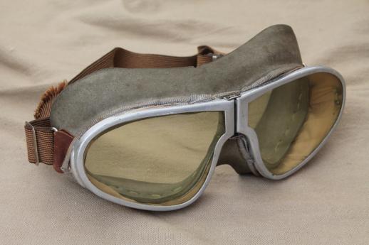 photo of WWII vintage Resistal aviator's goggles, pilot's flying goggles or motorcycle goggles #1