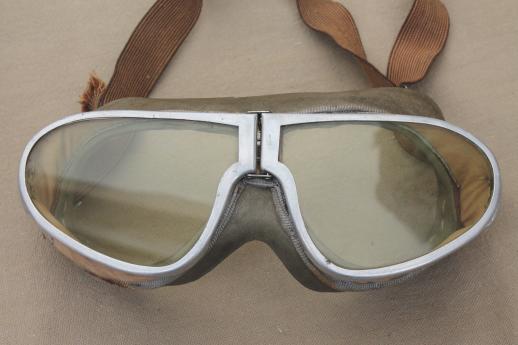 photo of WWII vintage Resistal aviator's goggles, pilot's flying goggles or motorcycle goggles #2