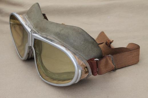 photo of WWII vintage Resistal aviator's goggles, pilot's flying goggles or motorcycle goggles #9