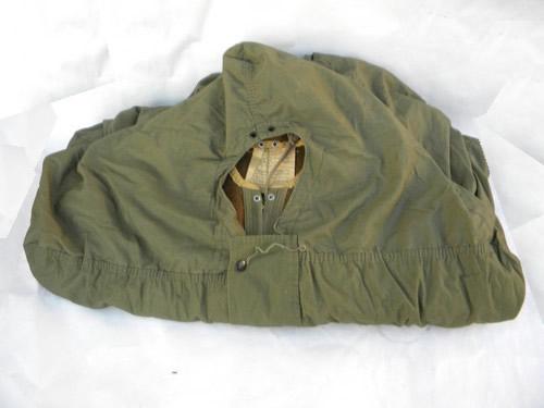 photo of WWII vintage US Army M-1945 sleeping bag olive drab with wool liner/case #1