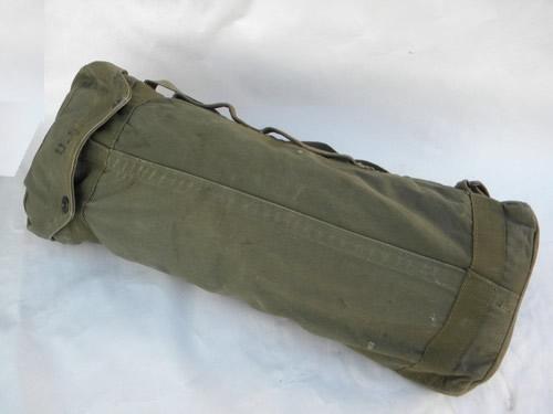 photo of WWII vintage US Army M-1945 sleeping bag olive drab with wool liner/case #5