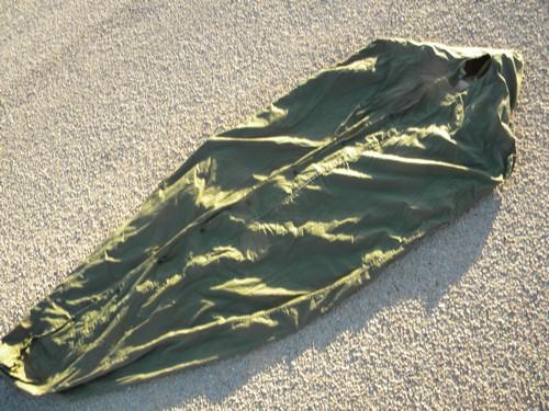 photo of WWII vintage US Army M-1945 sleeping bag olive drab with wool liner/case #7