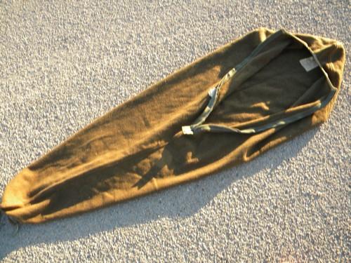 photo of WWII vintage US Army M-1945 sleeping bag olive drab with wool liner/case #9