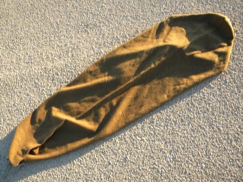 photo of WWII vintage US Army M-1945 sleeping bag olive drab with wool liner/case #10