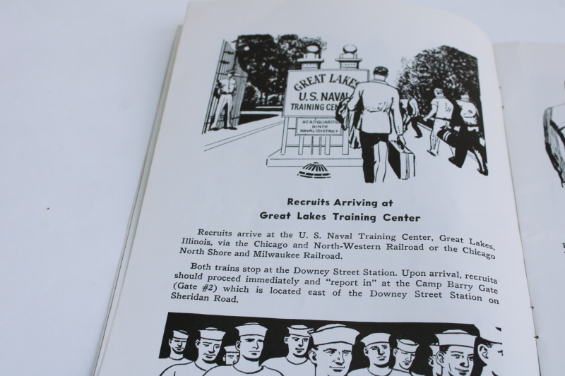 photo of WWII vintage US Navy Recruiting & Induction booklet, Helpful Hints to the new recruit, sailor cover  #4