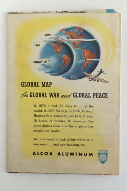 photo of WWII vintage ephemera, 1940s map showing military posts, story of US flags & insignia  #7