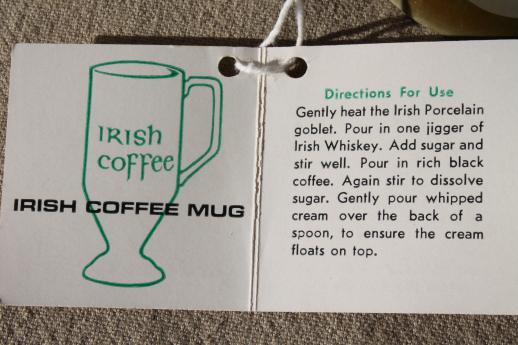 photo of Wade Irish Coffee cups set, tall mugs made in Ireland pottery, mint w/ tag #7
