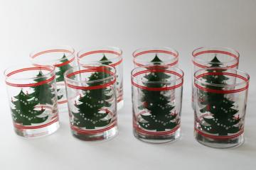 Waechtersbach Christmas Tree pattern glassware, set of 8 double old fashioned drinking glasses 