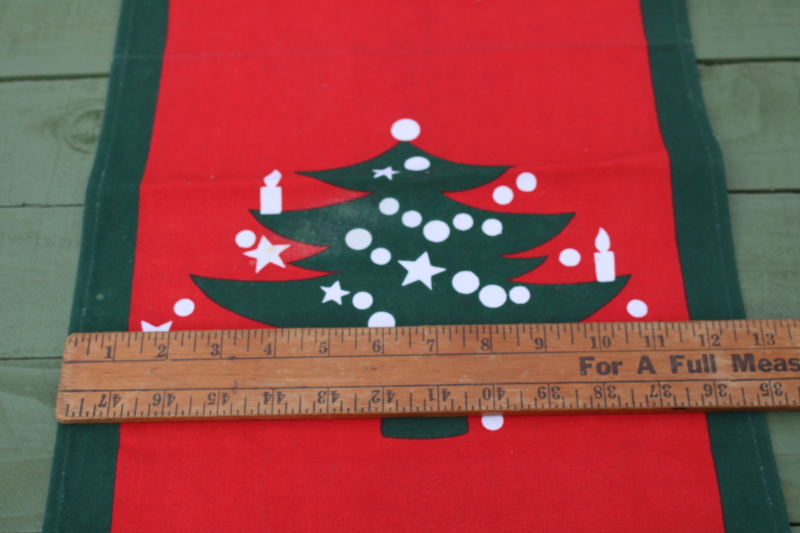 photo of Waechtersbach Christmas Tree pattern print cotton table runner, 1999 vintage Y2K holiday  #3