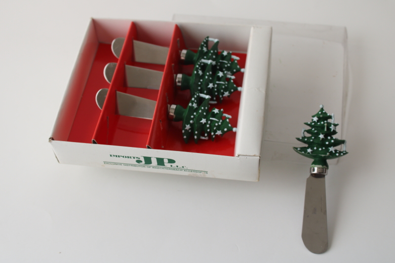 photo of Waechtersbach Christmas Tree pattern resin handle spreaders knives for canape cheese board  #3