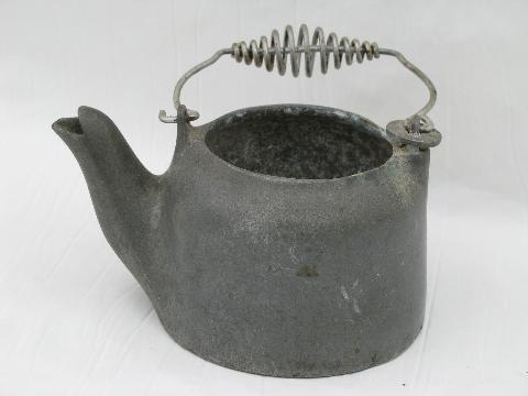 photo of Wagner Ware child's toy doll size aluminum tea kettle, vintage #1