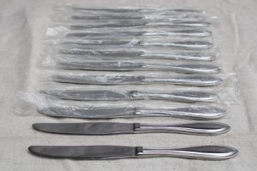 catalog photo of Wallace American Tradition beaded edge pattern stainless flatware, 12 dinner knives new in bags 