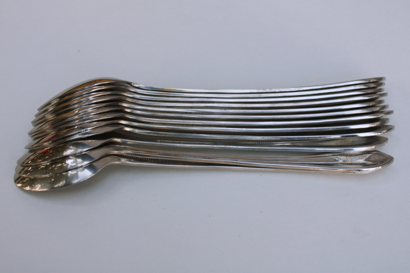 photo of Wallace American Tradition beaded edge pattern stainless flatware, 12 iced tea spoons #5