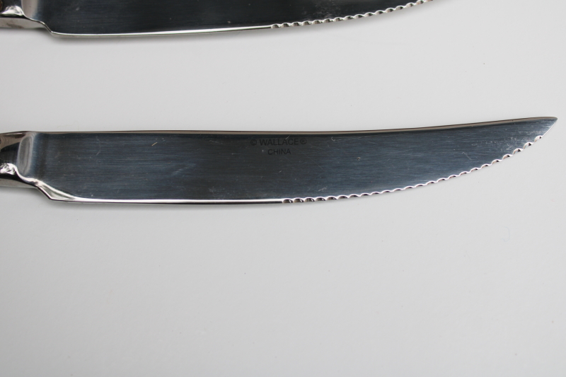 photo of Wallace American Tradition beaded edge pattern stainless flatware, 12 steak knives new in bags  #2