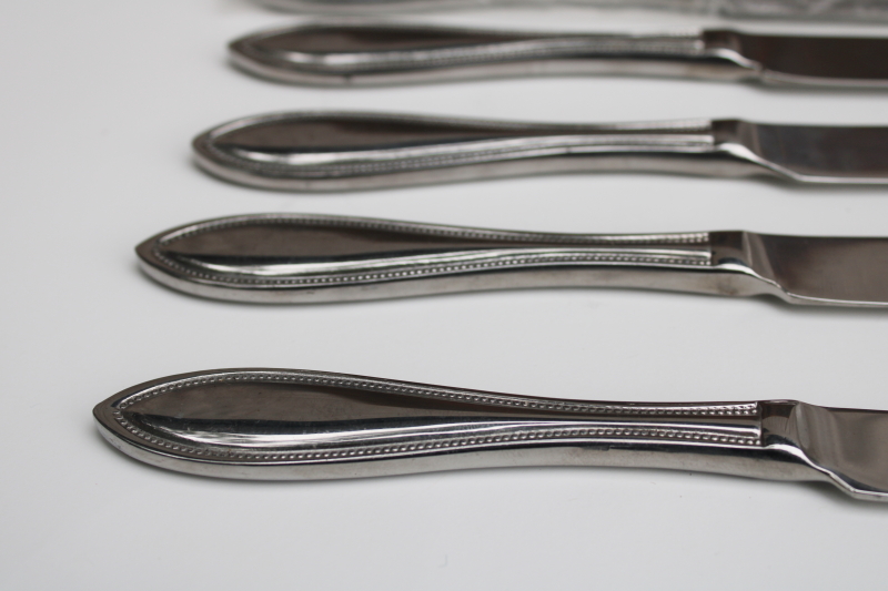 photo of Wallace American Tradition beaded edge pattern stainless flatware, 12 steak knives new in bags  #3