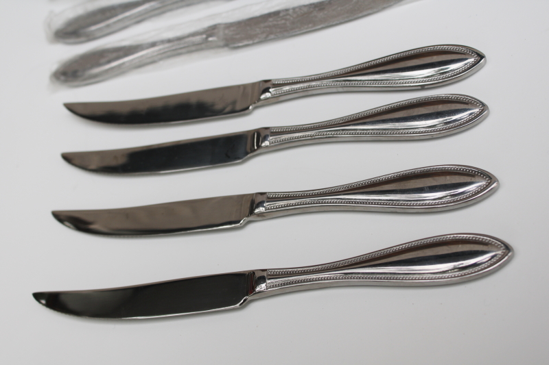 photo of Wallace American Tradition beaded edge pattern stainless flatware, 12 steak knives new in bags  #4