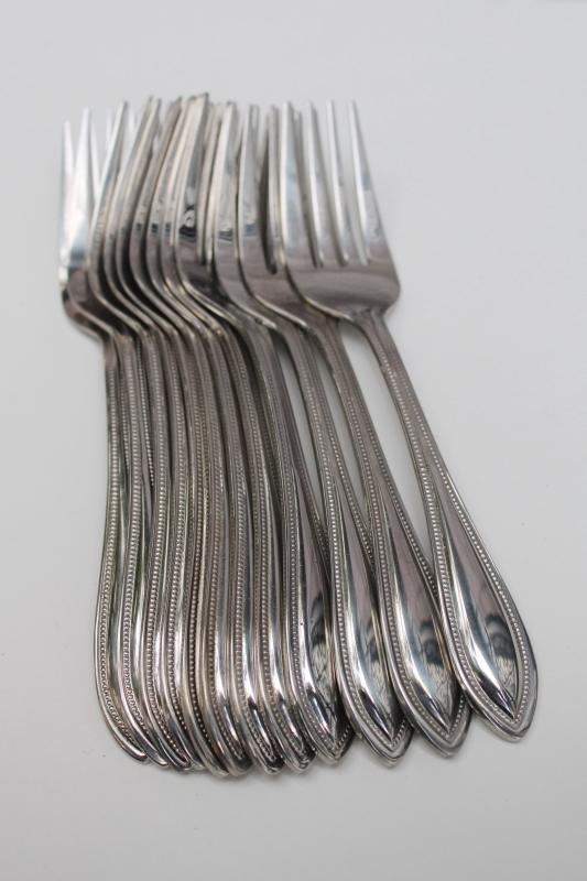 photo of Wallace American Tradition beaded edge pattern stainless flatware, full set service for 12  #2