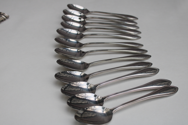 photo of Wallace American Tradition beaded edge pattern stainless flatware, full set service for 12  #3