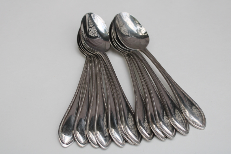 photo of Wallace American Tradition beaded edge pattern stainless flatware, full set service for 12  #4