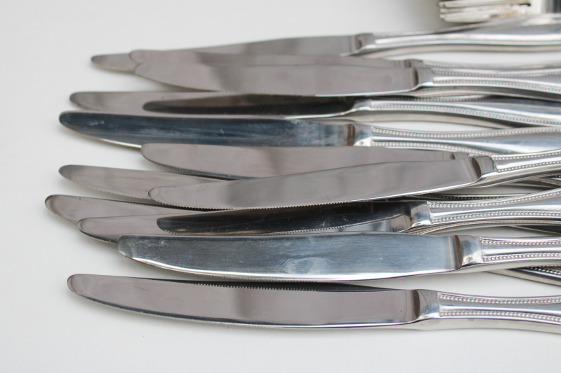 photo of Wallace American Tradition beaded edge pattern stainless flatware, full set service for 12  #7