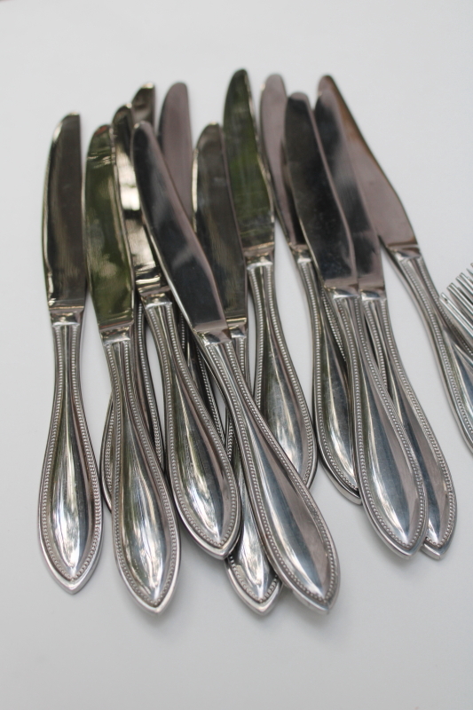 photo of Wallace American Tradition beaded edge pattern stainless flatware, full set service for 12  #8