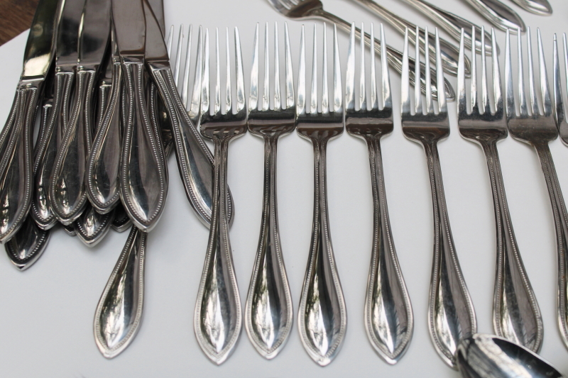 photo of Wallace American Tradition beaded edge pattern stainless flatware, full set service for 12  #10