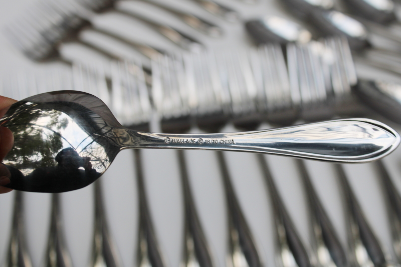 photo of Wallace American Tradition beaded edge pattern stainless flatware, full set service for 12  #11