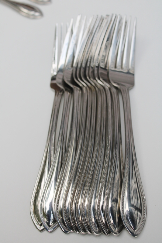 photo of Wallace American Tradition beaded edge pattern stainless flatware, full set service for 12  #14