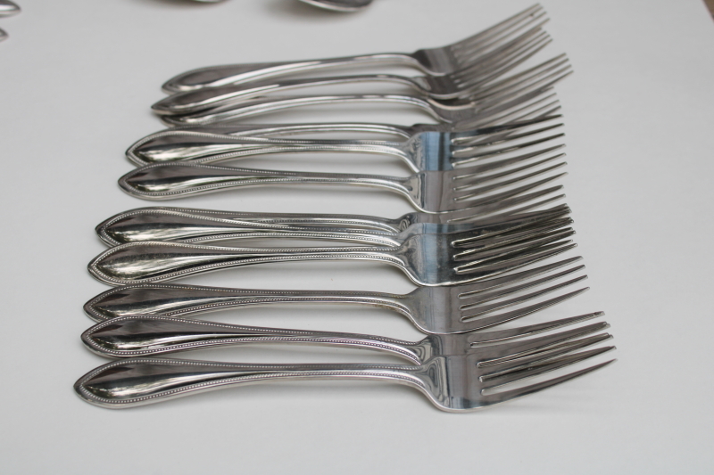 photo of Wallace American Tradition beaded edge pattern stainless flatware, full set service for 12  #15