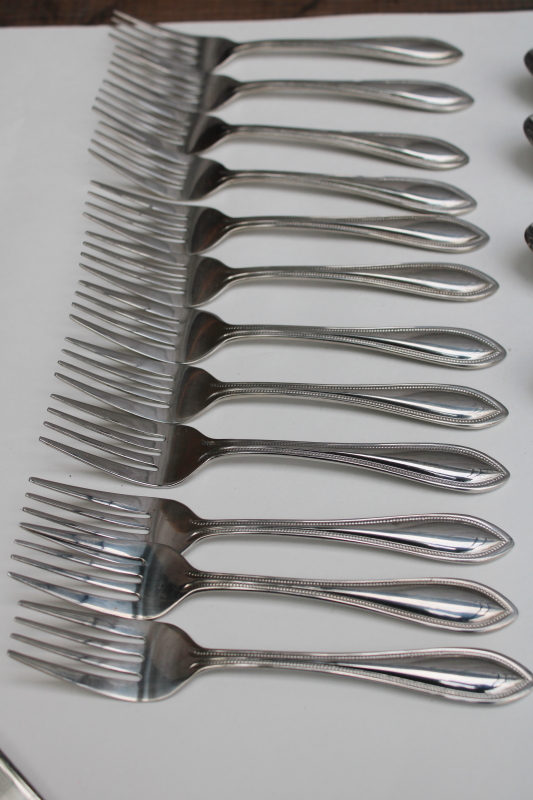 photo of Wallace American Tradition beaded edge pattern stainless flatware, full set service for 12  #17