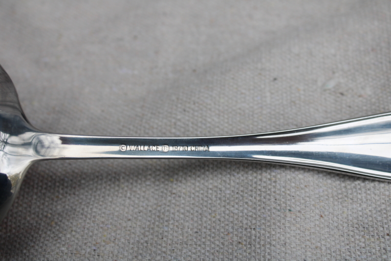 photo of Wallace American Tradition beaded edge pattern stainless flatware, lot of three different sauce ladles #3