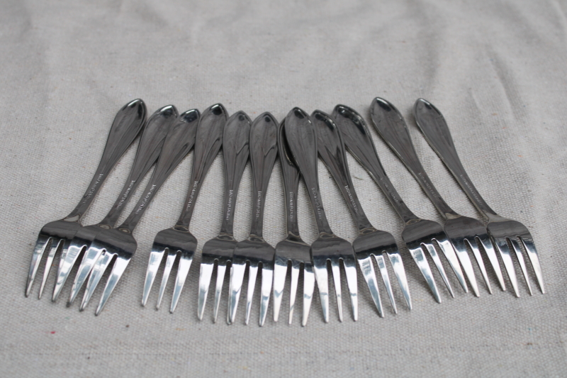 photo of Wallace American Tradition beaded edge pattern stainless flatware, set of 12 cocktail forks  #5