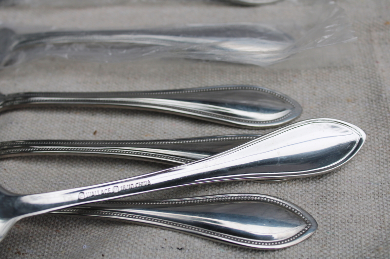 photo of Wallace American Tradition beaded edge pattern stainless flatware, set of 12 dinner forks new in bags  #2