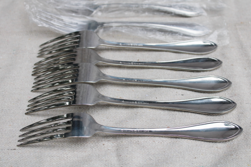 photo of Wallace American Tradition beaded edge pattern stainless flatware, set of 12 dinner forks new in bags  #4