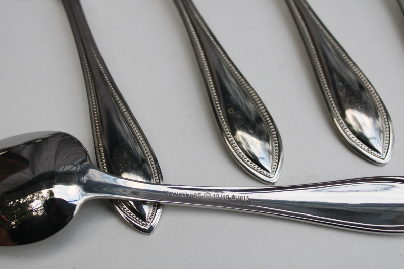 photo of Wallace American Tradition beaded edge pattern stainless flatware, set of 24 teaspoons  #2