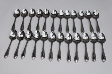 catalog photo of Wallace American Tradition beaded edge pattern stainless flatware, set of 24 teaspoons 