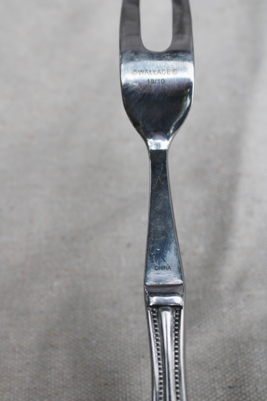 photo of Wallace American Tradition beaded edge pattern stainless meat fork & knife carving set #2