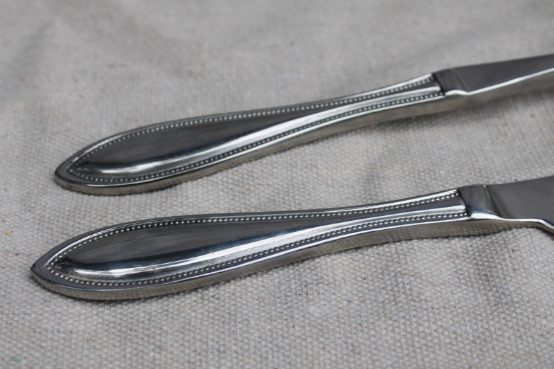 photo of Wallace American Tradition beaded edge pattern stainless meat fork & knife carving set #4