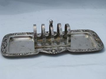 catalog photo of Wallace - Georgian, vintage silver plate breakfast stand toast rack tray