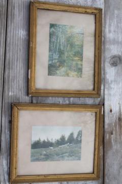 catalog photo of Wallace Nutting vintage photo prints in antique gold wood picture frames