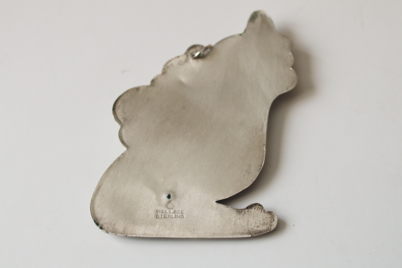 photo of Wallace sterling silver sleigh, vintage Christmas ornament #2