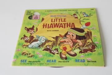 catalog photo of Walt Disney's Story of Little Hiawatha vintage book w/ record, story & illustrations from the cartoon 