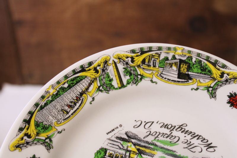 photo of Washington DC souvenir plate w/ antique style engraving artwork, made in China #2