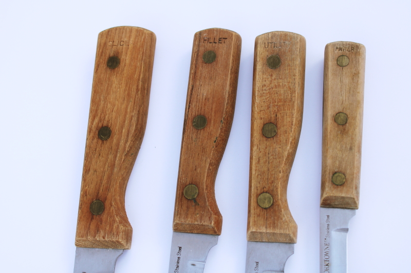 photo of Washington Forge Yorktowne knives Japan stainless kitchen knife set w/ natural wood handles #3