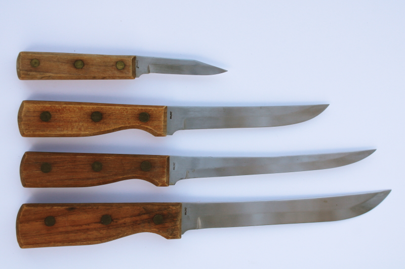 photo of Washington Forge Yorktowne knives Japan stainless kitchen knife set w/ natural wood handles #4