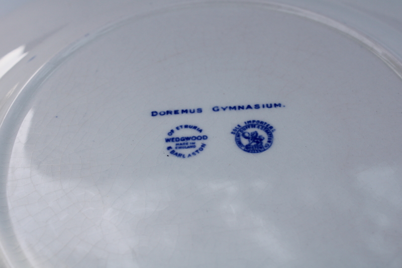 photo of Washington & Lee University Doremus Gymnasium vintage Wedgwood plate blue & white china #4