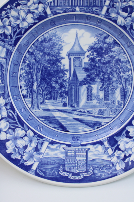 photo of Washington & Lee University Lee Chapel vintage Wedgwood plate blue & white china #2