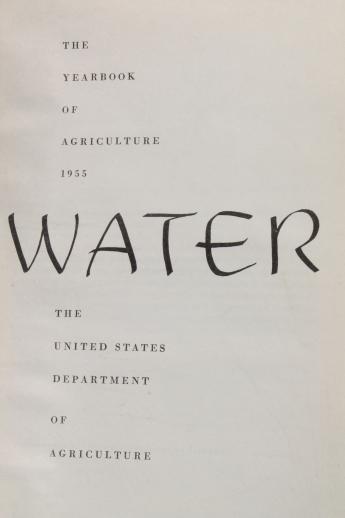 photo of Water 1955 US Department of Agriculture yearbook, vintage USDA farm year book #2