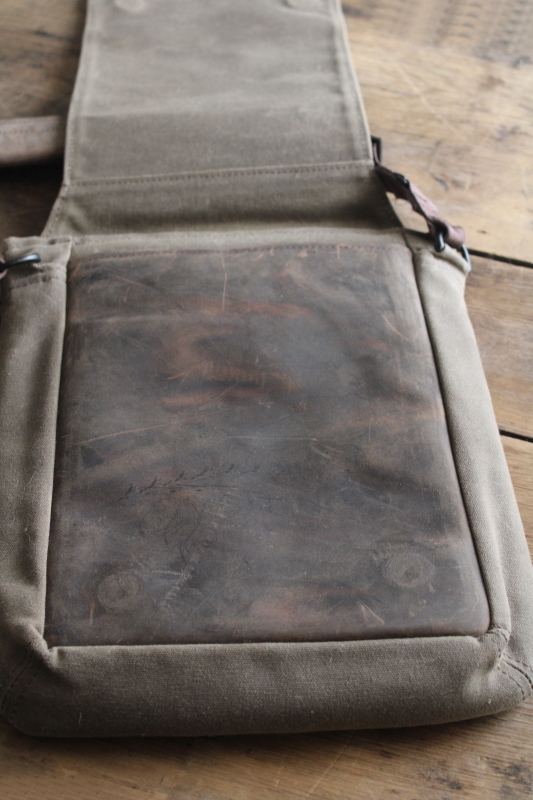 photo of Waterfield Muzetto Outback canvas bag, crossbody laptop tote waxed cotton w/ nylon strap #5