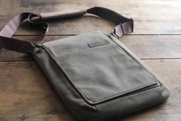 Waterfield Muzetto Outback canvas bag, crossbody laptop tote waxed cotton w/ nylon strap